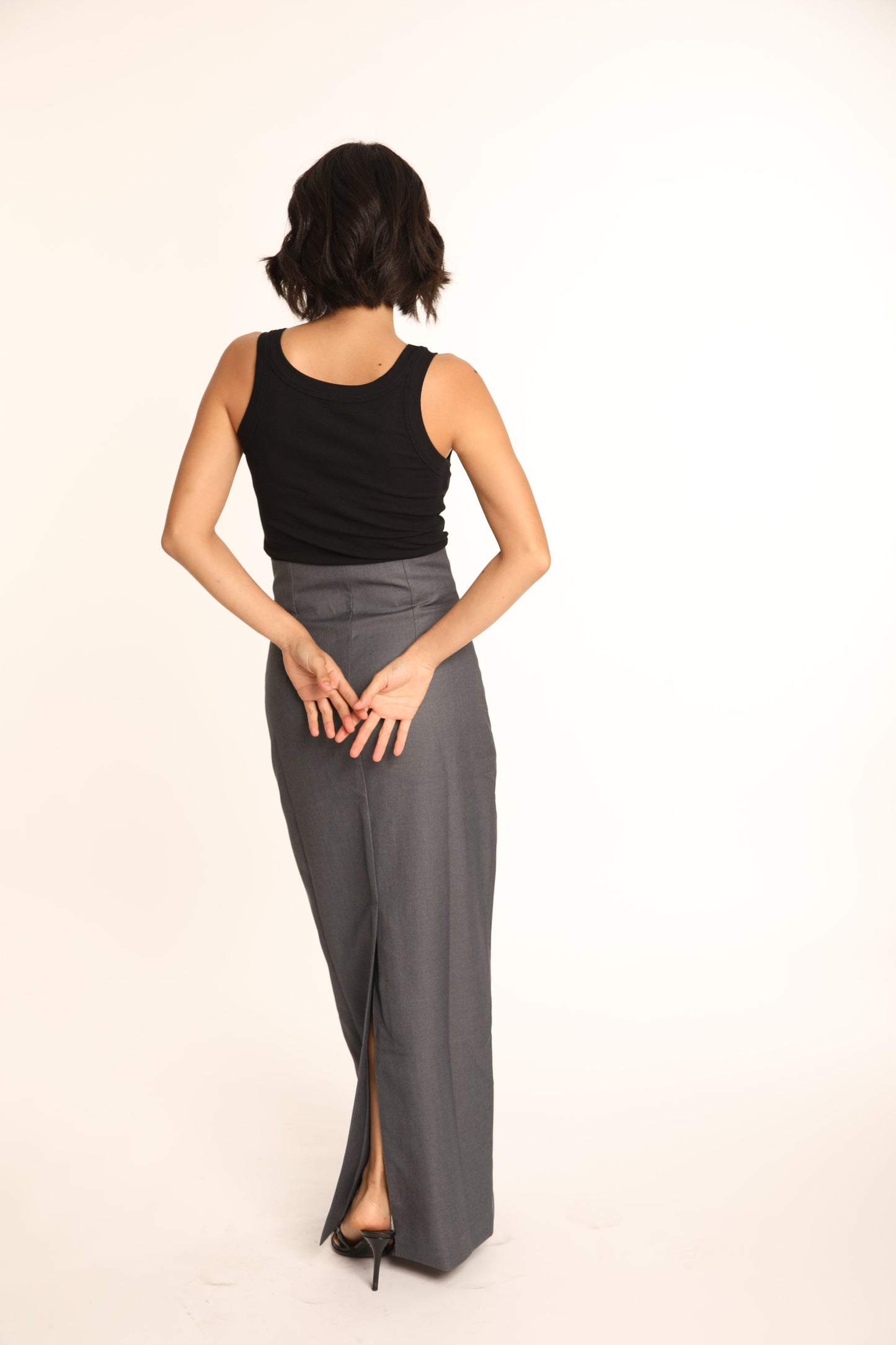Long Button Skirt