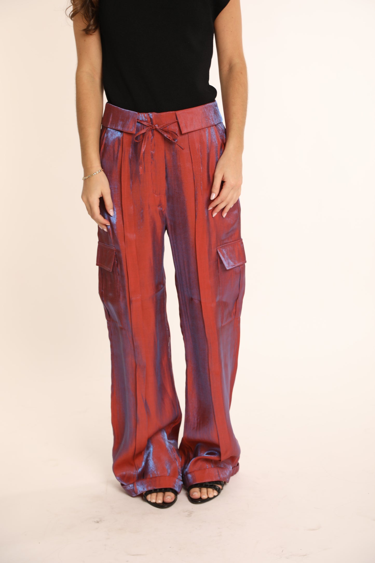 Silk Pant in Wine